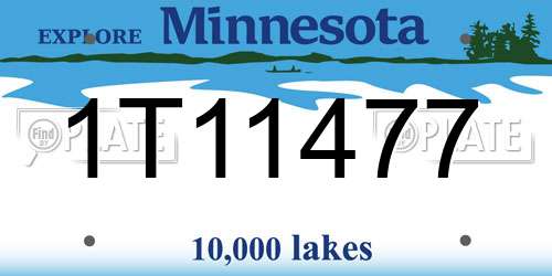 1T11477 Minnesota License Plate