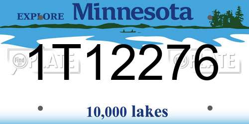 1T12276 Minnesota License Plate