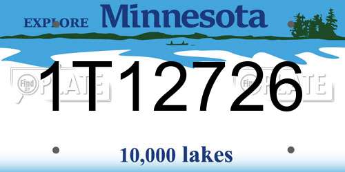 1T12726 Minnesota License Plate