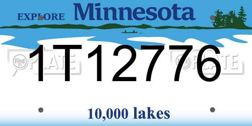1T12776 Minnesota License Plate