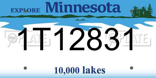 1T12831 Minnesota License Plate