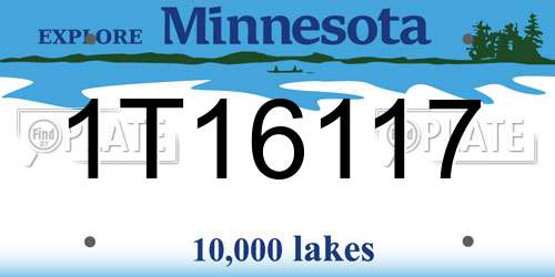 1T16117 Minnesota License Plate