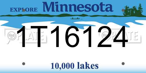 1T16124 Minnesota License Plate