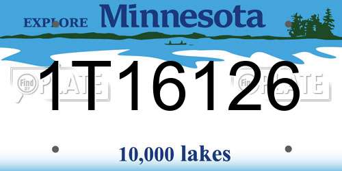 1T16126 Minnesota License Plate