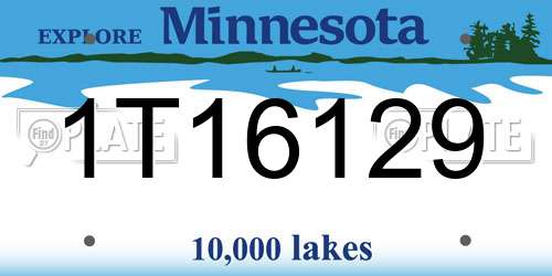 1T16129 Minnesota License Plate