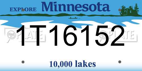 1T16152 Minnesota License Plate
