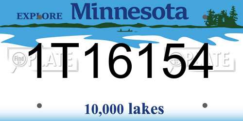 1T16154 Minnesota License Plate
