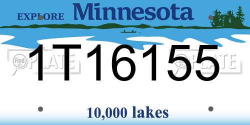 1T16155 Minnesota License Plate