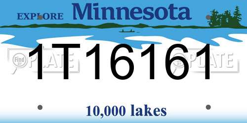 1T16161 Minnesota License Plate