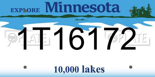 1T16172 Minnesota License Plate