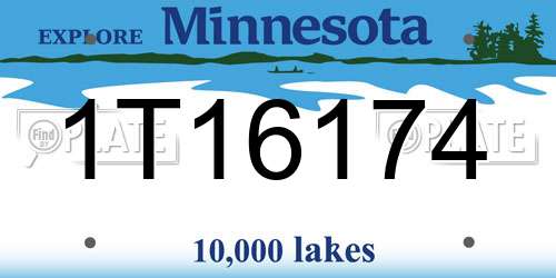 1T16174 Minnesota License Plate