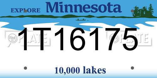 1T16175 Minnesota License Plate