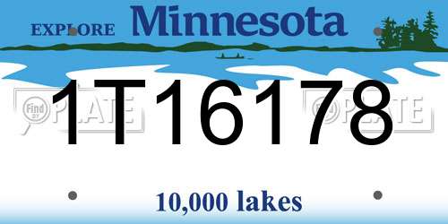1T16178 Minnesota License Plate