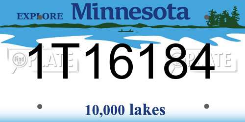1T16184 Minnesota License Plate