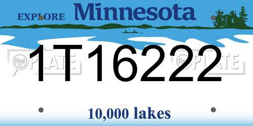 1T16222 Minnesota License Plate
