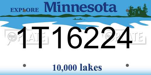 1T16224 Minnesota License Plate