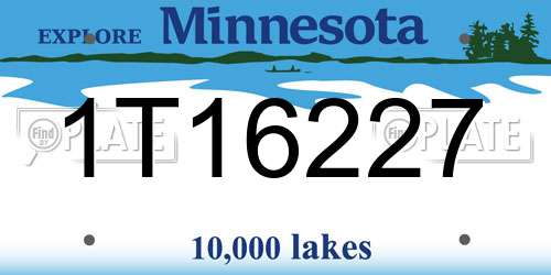 1T16227 Minnesota License Plate