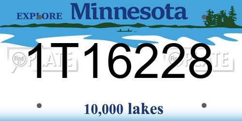 1T16228 Minnesota License Plate