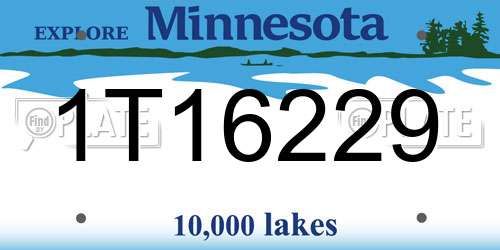 1T16229 Minnesota License Plate