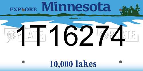 1T16274 Minnesota License Plate