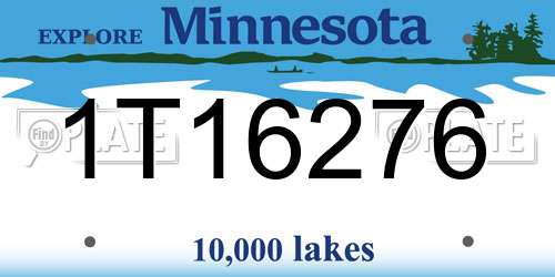 1T16276 Minnesota License Plate