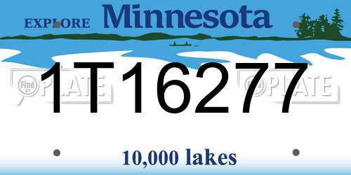 1T16277 Minnesota License Plate