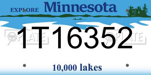 1T16352 Minnesota License Plate