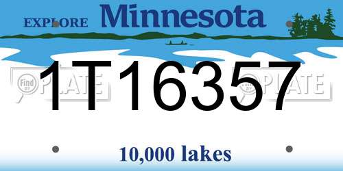 1T16357 Minnesota License Plate