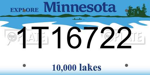 1T16722 Minnesota License Plate