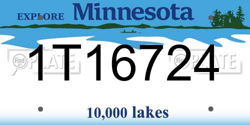 1T16724 Minnesota License Plate