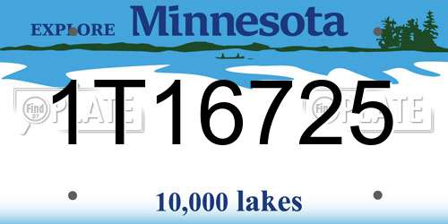 1T16725 Minnesota License Plate