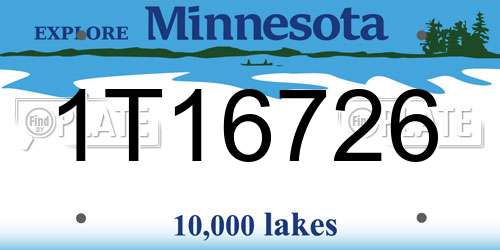 1T16726 Minnesota License Plate