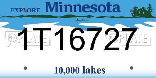 1T16727 Minnesota License Plate