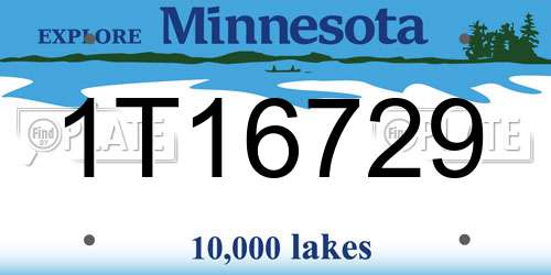 1T16729 Minnesota License Plate