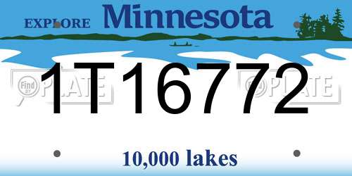 1T16772 Minnesota License Plate