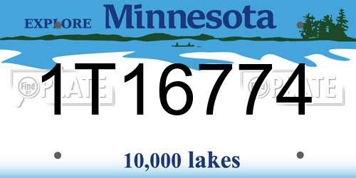 1T16774 Minnesota License Plate