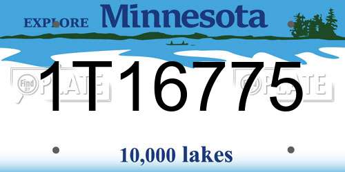 1T16775 Minnesota License Plate