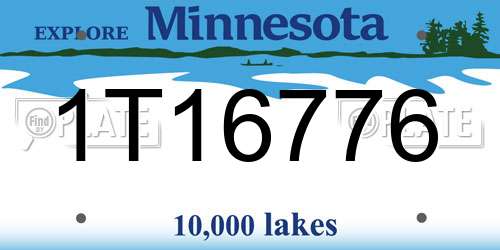 1T16776 Minnesota License Plate