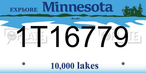 1T16779 Minnesota License Plate