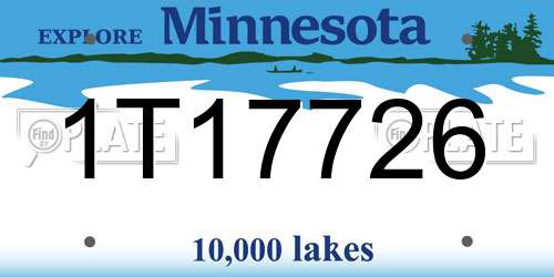 1T17726 Minnesota License Plate