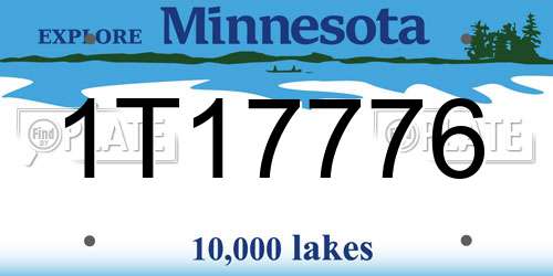 1T17776 Minnesota License Plate