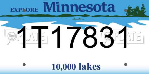 1T17831 Minnesota License Plate