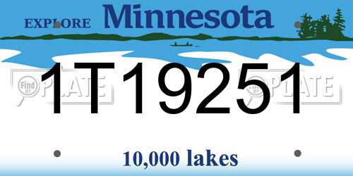 1T19251 Minnesota License Plate