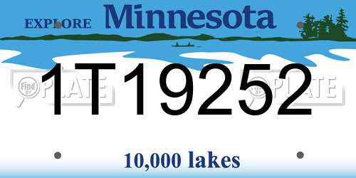 1T19252 Minnesota License Plate