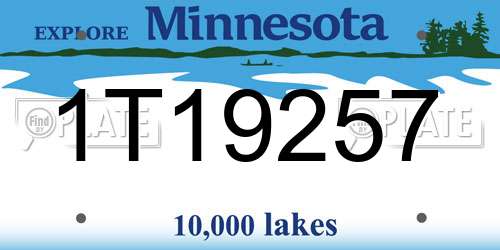 1T19257 Minnesota License Plate