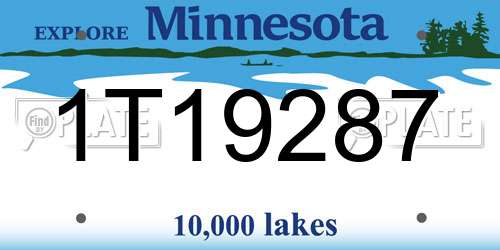 1T19287 Minnesota License Plate