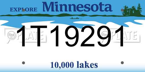 1T19291 Minnesota License Plate