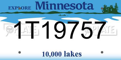 1T19757 Minnesota License Plate
