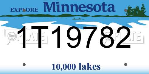1T19782 Minnesota License Plate