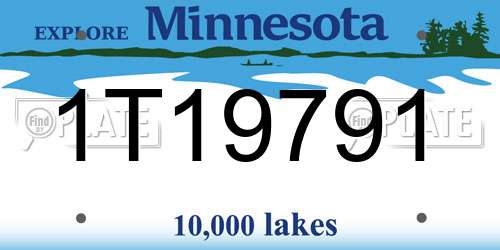 1T19791 Minnesota License Plate